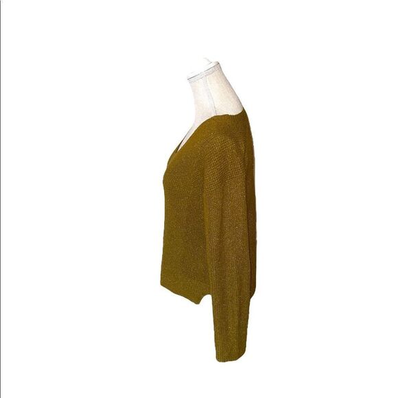 Massimo Dutti Green Gold V Neck Sweater - Picture 5 of 16